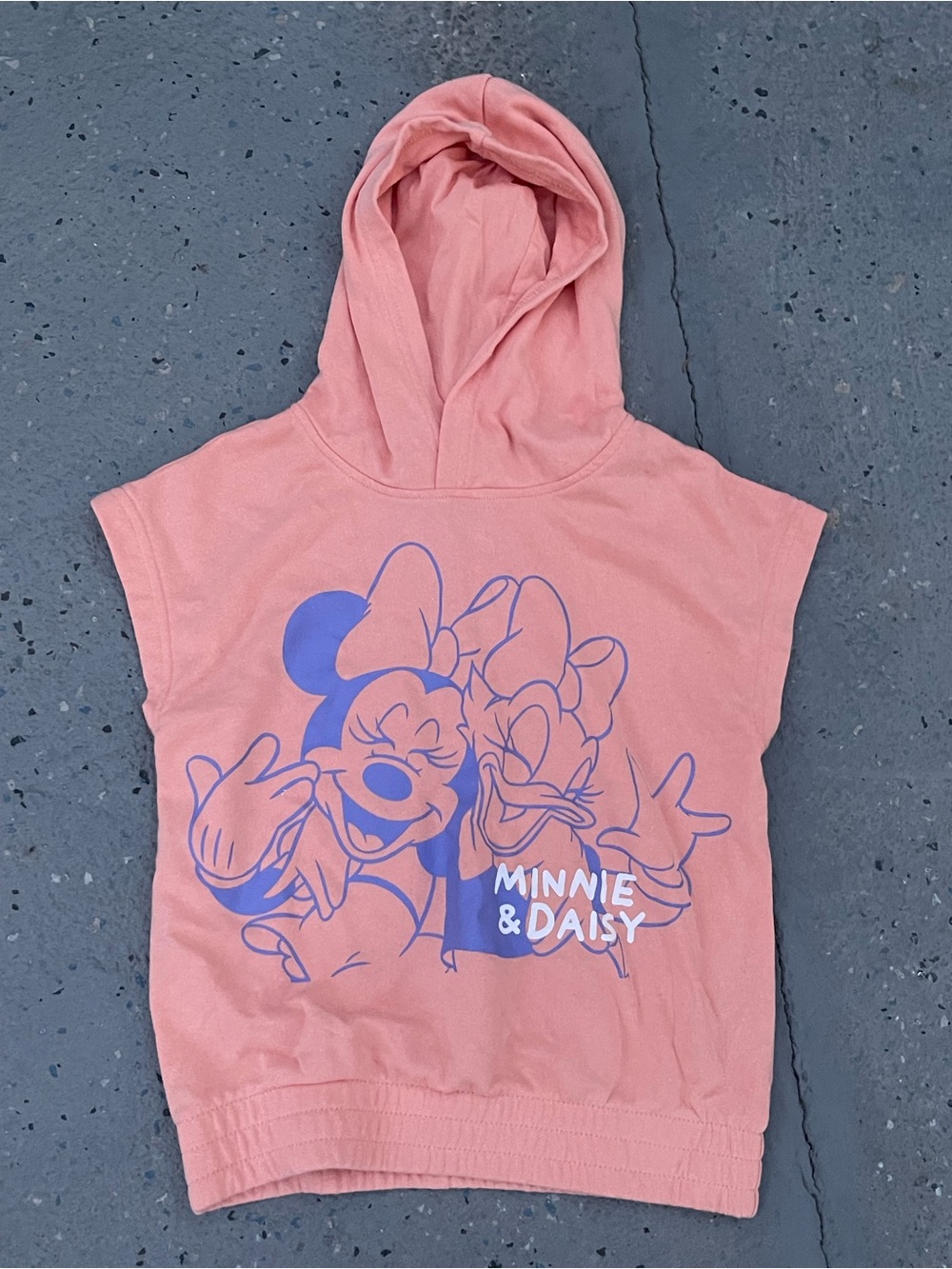 H&M Disney Pink Minnie Mouse & Daisy Hooded Sleeveless Top size 6-8y